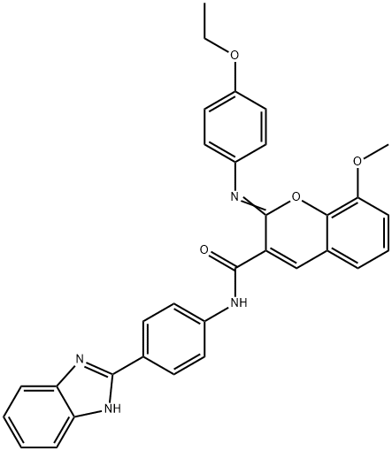 (2Z)-N-[4-(1H-1,3-benzodiazol-2-yl)phenyl]-2-[(4-ethoxyphenyl)imino]-8-methoxy-2H-chromene-3-carboxamide Struktur