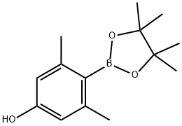 3,5-dimethyl-4-(4,4,5,5-tetramethyl-1,3,2-dioxaborolan-2-yl)phenol Struktur