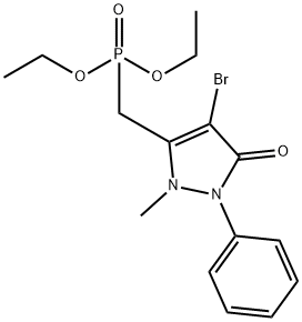 diethyl (4-bromo-2-methyl-5-oxo-1-phenyl-2,5-dihydro-1H-pyrazol-3-yl)methylphosphonate Struktur