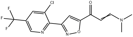 (2E)-1-{3-[3-chloro-5-(trifluoromethyl)pyridin-2-yl]-1,2-oxazol-5-yl}-3-(dimethylamino)prop-2-en-1-one Struktur