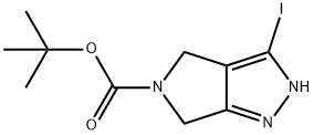 3-iodo-2,6-dihydro-4h-pyrrolo[3,4-c]pyrazole-5-carboxylic acid tert-butyl ester Struktur