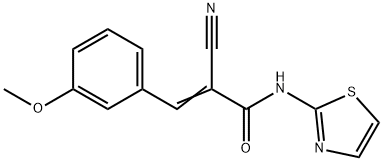 (2E)-2-cyano-3-(3-methoxyphenyl)-N-(1,3-thiazol-2-yl)prop-2-enamide Struktur