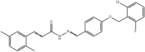 (2E)-N'-[(1E)-{4-[(2-chloro-6-fluorophenyl)methoxy]phenyl}methylidene]-3-(2,5-dimethylphenyl)prop-2-enehydrazide Struktur