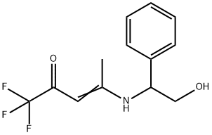 (3E)-1,1,1-trifluoro-4-[(2-hydroxy-1-phenylethyl)amino]pent-3-en-2-one Struktur