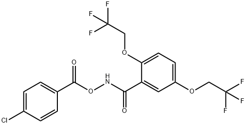 [2,5-bis(2,2,2-trifluoroethoxy)phenyl]formamido 4-chlorobenzoate Struktur