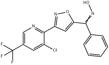 (E)-N-({3-[3-chloro-5-(trifluoromethyl)pyridin-2-yl]-1,2-oxazol-5-yl}(phenyl)methylidene)hydroxylamine Struktur