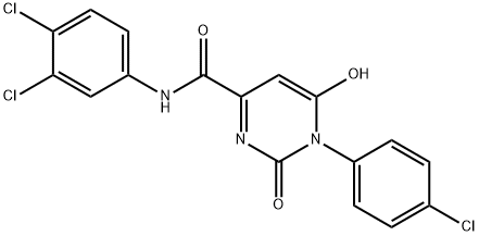 1-(4-chlorophenyl)-N-(3,4-dichlorophenyl)-6-hydroxy-2-oxo-1,2-dihydropyrimidine-4-carboxamide Struktur