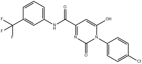 1-(4-chlorophenyl)-6-hydroxy-2-oxo-N-[3-(trifluoromethyl)phenyl]-1,2-dihydropyrimidine-4-carboxamide Struktur