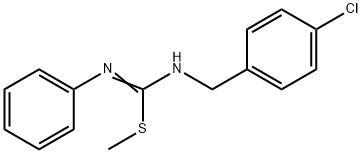 (E)-N-[(4-chlorophenyl)methyl]-N'-phenyl(methylsulfanyl)methanimidamide Struktur