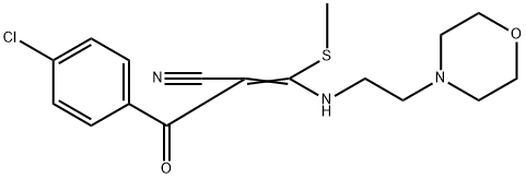 (2Z)-2-[(Z)-4-chlorobenzoyl]-3-(methylsulfanyl)-3-{[2-(morpholin-4-yl)ethyl]amino}prop-2-enenitrile Struktur