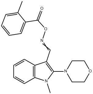 (E)-{[1-methyl-2-(morpholin-4-yl)-1H-indol-3-yl]methylidene}amino 2-methylbenzoate Struktur