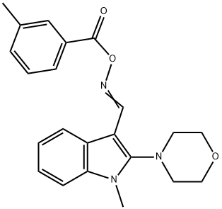 (E)-{[1-methyl-2-(morpholin-4-yl)-1H-indol-3-yl]methylidene}amino 3-methylbenzoate Struktur