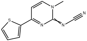 {[(2Z)-1-methyl-4-(thiophen-2-yl)-1,2-dihydropyrimidin-2-ylidene]amino}formonitrile Struktur