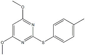 4,6-dimethoxy-2-[(4-methylphenyl)sulfanyl]pyrimidine Struktur