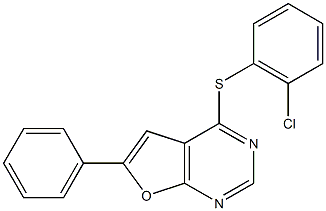 2-chlorophenyl 6-phenylfuro[2,3-d]pyrimidin-4-yl sulfide Struktur