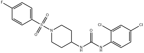 1-(2,4-dichlorophenyl)-3-[1-(4-fluorobenzenesulfonyl)piperidin-4-yl]urea Struktur