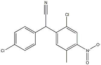 2-(2-chloro-5-methyl-4-nitrophenyl)-2-(4-chlorophenyl)acetonitrile Struktur