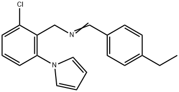 (E)-{[2-chloro-6-(1H-pyrrol-1-yl)phenyl]methyl}[(4-ethylphenyl)methylidene]amine Struktur