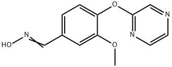 (E)-N-{[3-methoxy-4-(pyrazin-2-yloxy)phenyl]methylidene}hydroxylamine Struktur