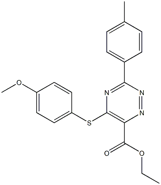 ethyl 5-[(4-methoxyphenyl)sulfanyl]-3-(4-methylphenyl)-1,2,4-triazine-6-carboxylate Struktur