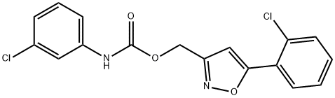 [5-(2-chlorophenyl)-1,2-oxazol-3-yl]methyl N-(3-chlorophenyl)carbamate Struktur