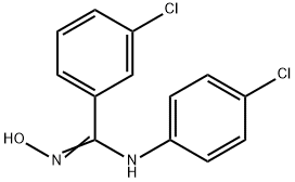 (Z)-3-chloro-N-(4-chlorophenyl)-N'-hydroxybenzene-1-carboximidamide Struktur