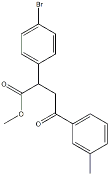 methyl 2-(4-bromophenyl)-4-(3-methylphenyl)-4-oxobutanoate Struktur