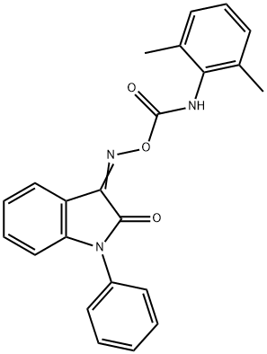 [(3Z)-2-oxo-1-phenyl-2,3-dihydro-1H-indol-3-ylidene]amino N-(2,6-dimethylphenyl)carbamate Struktur