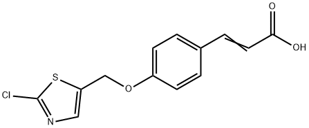 (2E)-3-{4-[(2-chloro-1,3-thiazol-5-yl)methoxy]phenyl}prop-2-enoic acid Struktur