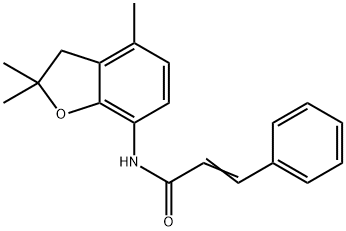 (2E)-3-phenyl-N-(2,2,4-trimethyl-2,3-dihydro-1-benzofuran-7-yl)prop-2-enamide Struktur