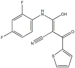 (2Z)-3-[(2,4-difluorophenyl)amino]-3-hydroxy-2-[(Z)-thiophene-2-carbonyl]prop-2-enenitrile Struktur