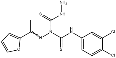 1-(3,4-dichlorophenyl)-3-({[(Z)-[1-(furan-2-yl)ethylidene]amino]carbamothioyl}amino)thiourea Struktur