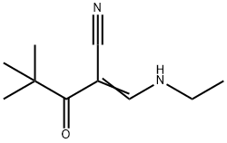 (2E)-2-[(ethylamino)methylidene]-4,4-dimethyl-3-oxopentanenitrile Struktur