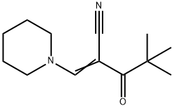 (2E)-4,4-dimethyl-3-oxo-2-[(piperidin-1-yl)methylidene]pentanenitrile Struktur