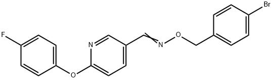 (E)-[(4-bromophenyl)methoxy]({[6-(4-fluorophenoxy)pyridin-3-yl]methylidene})amine Struktur