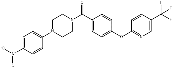 1-(4-nitrophenyl)-4-(4-{[5-(trifluoromethyl)pyridin-2-yl]oxy}benzoyl)piperazine Struktur