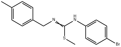 (Z)-N'-(4-bromophenyl)-N-[(4-methylphenyl)methyl](methylsulfanyl)methanimidamide Struktur