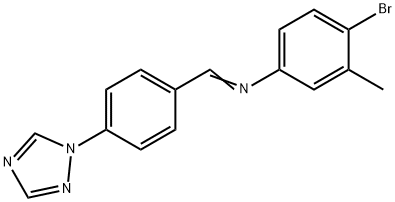 (1E)-N-(4-bromo-3-methylphenyl)-1-[4-(1H-1,2,4-triazol-1-yl)phenyl]methanimine Struktur