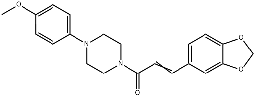 (2E)-3-(2H-1,3-benzodioxol-5-yl)-1-[4-(4-methoxyphenyl)piperazin-1-yl]prop-2-en-1-one Struktur