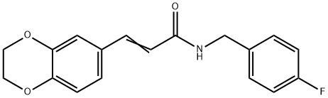 (2E)-3-(2,3-dihydro-1,4-benzodioxin-6-yl)-N-[(4-fluorophenyl)methyl]prop-2-enamide Struktur