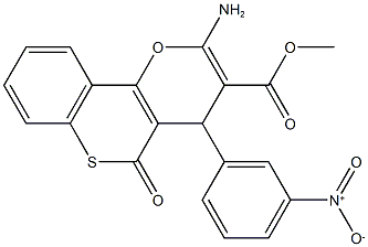 methyl 2-amino-4-(3-nitrophenyl)-5-oxo-4H,5H-thiochromeno[4,3-b]pyran-3-carboxylate Struktur