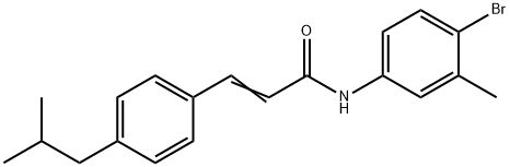 (2E)-N-(4-bromo-3-methylphenyl)-3-[4-(2-methylpropyl)phenyl]prop-2-enamide Struktur