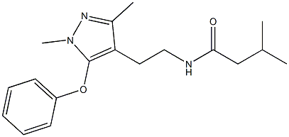 N-[2-(1,3-dimethyl-5-phenoxy-1H-pyrazol-4-yl)ethyl]-3-methylbutanamide Struktur