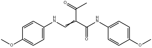 (2E)-N-(4-methoxyphenyl)-2-{[(4-methoxyphenyl)amino]methylidene}-3-oxobutanamide Struktur