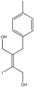 (2Z)-2-iodo-3-[(4-methylphenyl)methyl]but-2-ene-1,4-diol Struktur