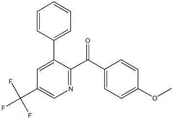 (4-methoxyphenyl)[3-phenyl-5-(trifluoromethyl)-2-pyridinyl]methanone Struktur