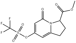 methyl 5-oxo-7-(((trifluoromethyl)sulfonyl)oxy)-1,2,3,5-tetrahydroindolizine-3-carboxylate Struktur