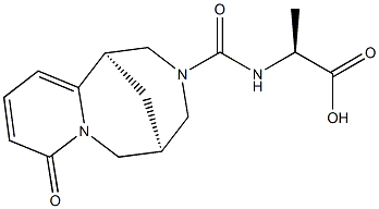 (2S)-2-{[(1R,9R)-6-oxo-7,11-diazatricyclo[7.3.1.0]trideca-2,4-diene-11-carbonyl]amino}propanoic acid Struktur