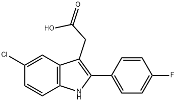 2-[5-chloro-2-(4-fluorophenyl)-1H-indol-3-yl]acetic acid Struktur