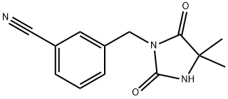 3-[(4,4-dimethyl-2,5-dioxoimidazolidin-1-yl)methyl]benzonitrile Struktur